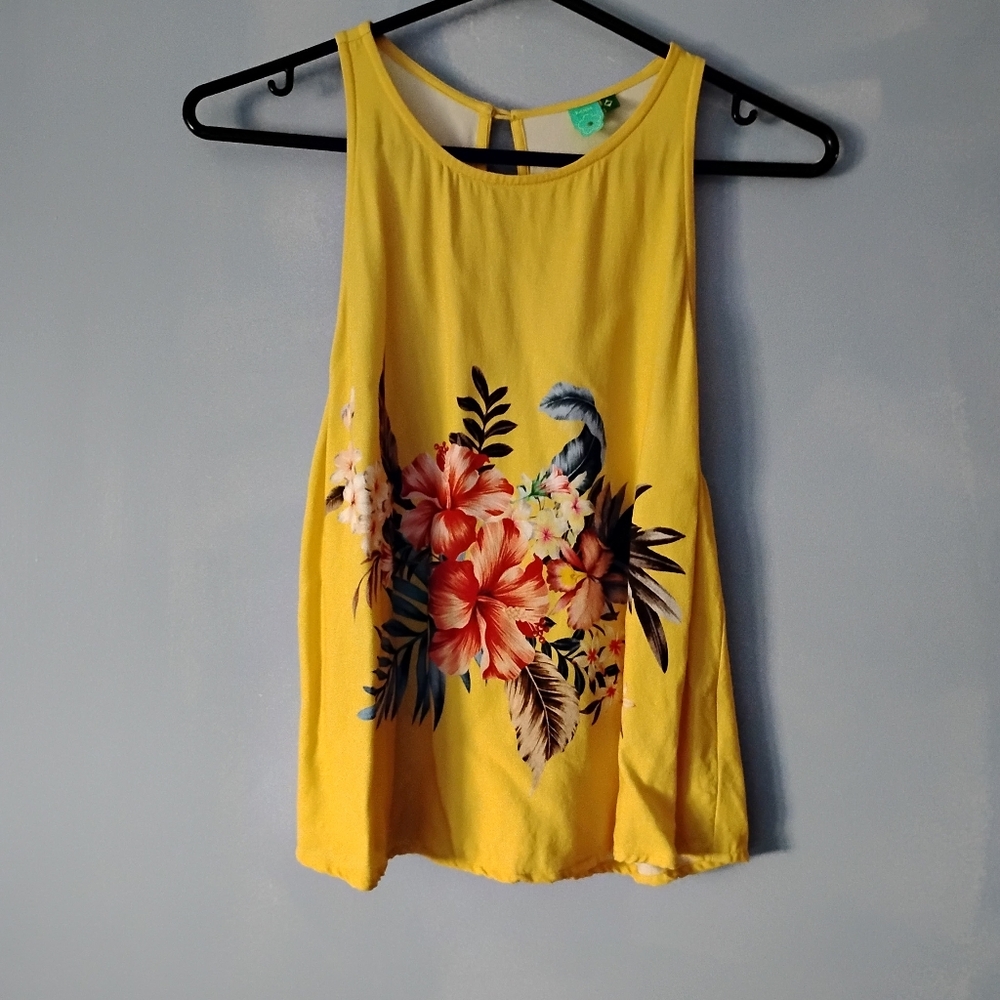 Farm Rio Yellow Floral Tank XS